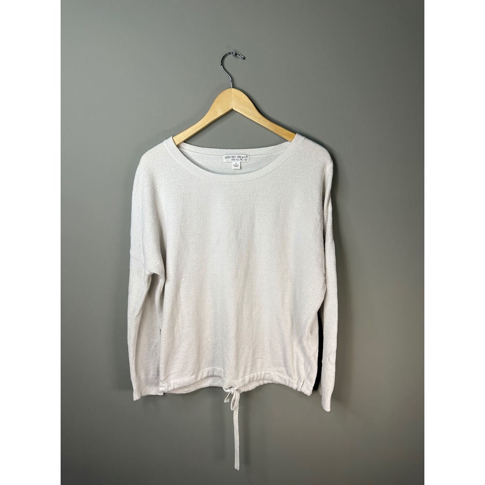 Barefoot Dreams CozyChic Ultra Lite Sweater Women S White Drawstring Hem